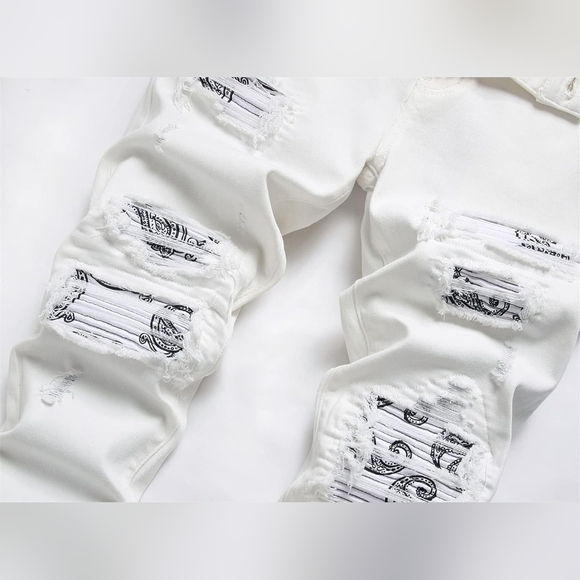 New Men's Designed Unique Street Urbanwear Jeans Multiple Sizes - Picture 4 of 4